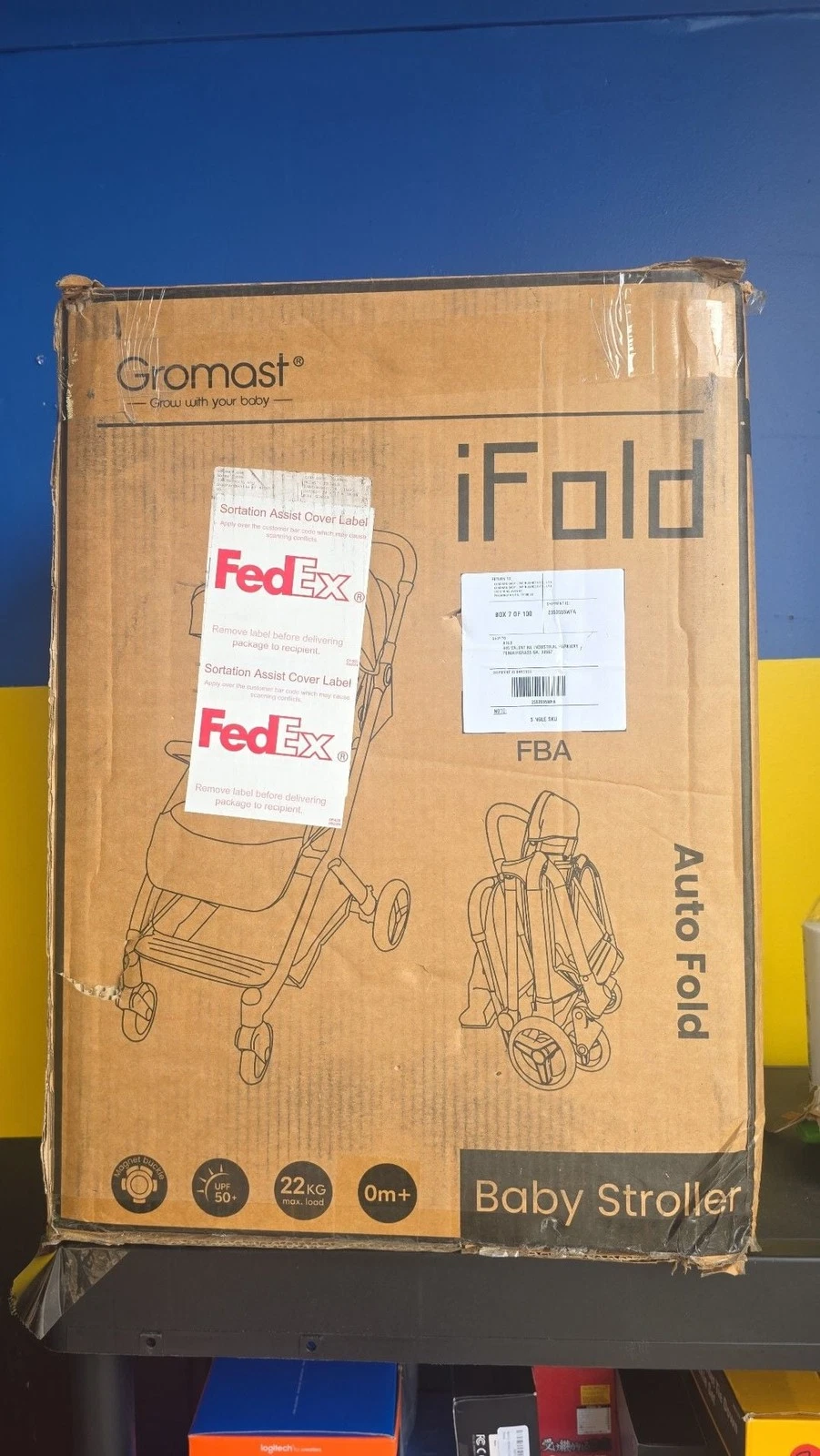 Gromast iFold Auto Fold Lightweight Baby Stroller - Black