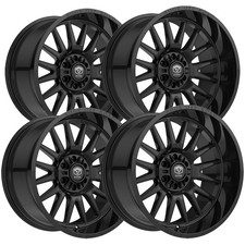 Set Of 4 Edge Off-road 305b 22x12 8x180 -44mm Gloss Black Wheels Rims 22 Inch