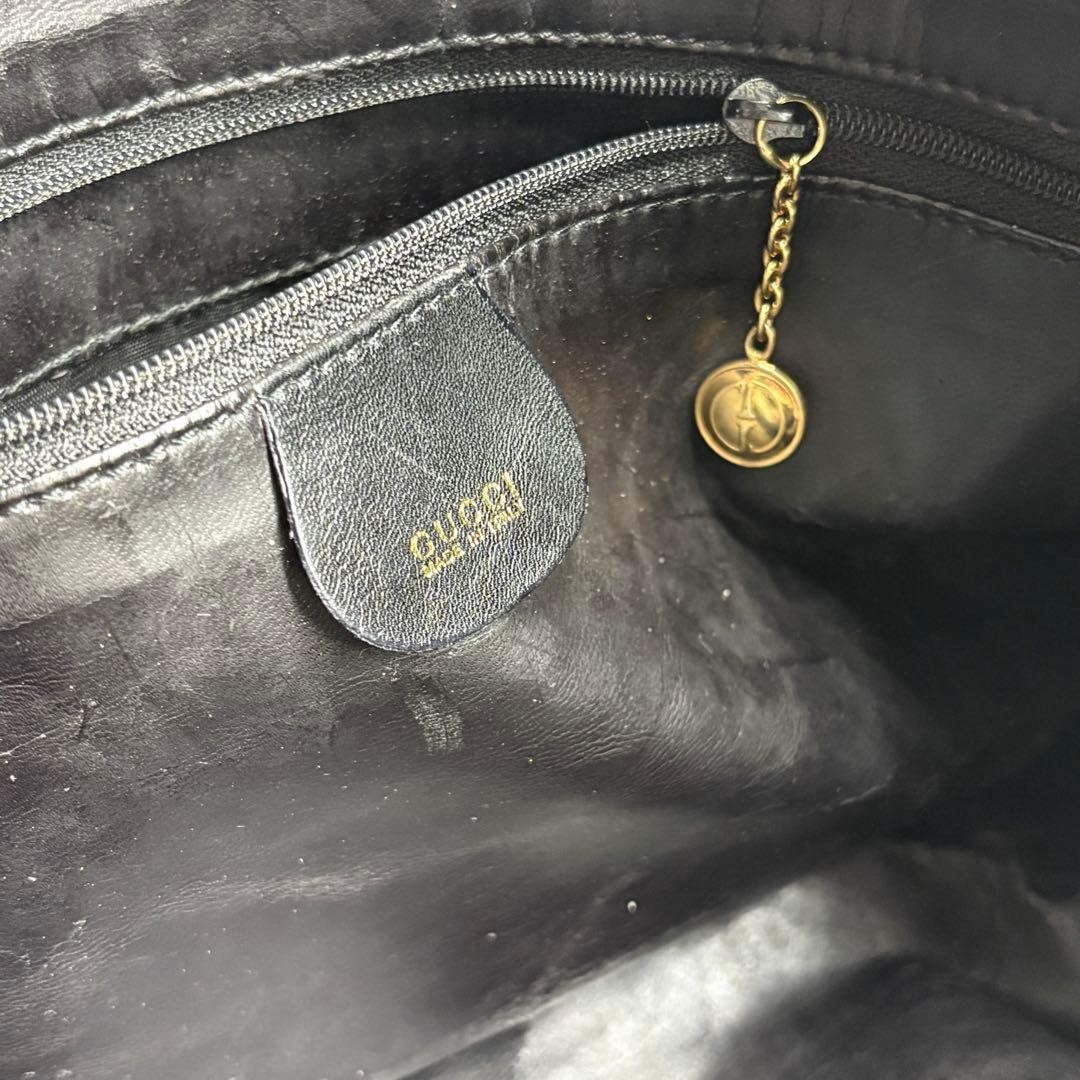 GUCCI 001 123 1577 Bamboo Shoulder Bag Leather Black Vintage Logo From Japan thumbnail 12