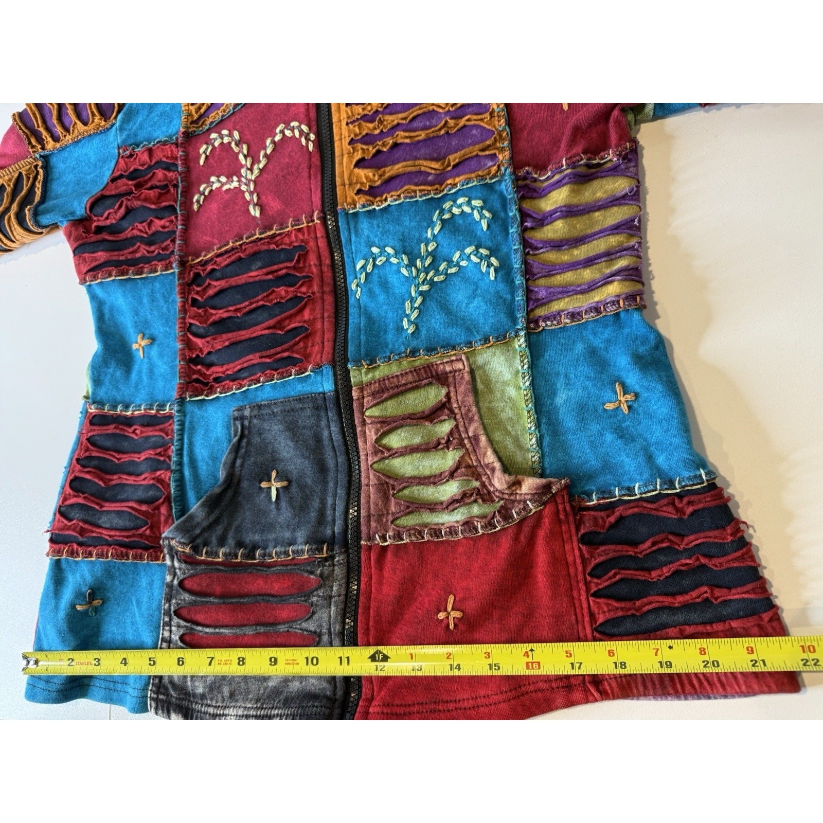 KPC Patchwork Pixie Hoodie Full Zip Jacket Womens… - image 9