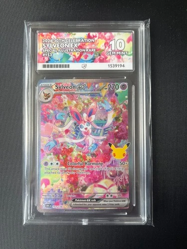 Sylveon EX SIR 153/128 Pokemon 30th Celebration PERFECT Gem Mint ACE 10
