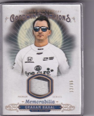 GRAHAM RAHAL /99 RACE USED FIRESUIT PATCH 2018 18 UD GOODWIN CHAMPIONS