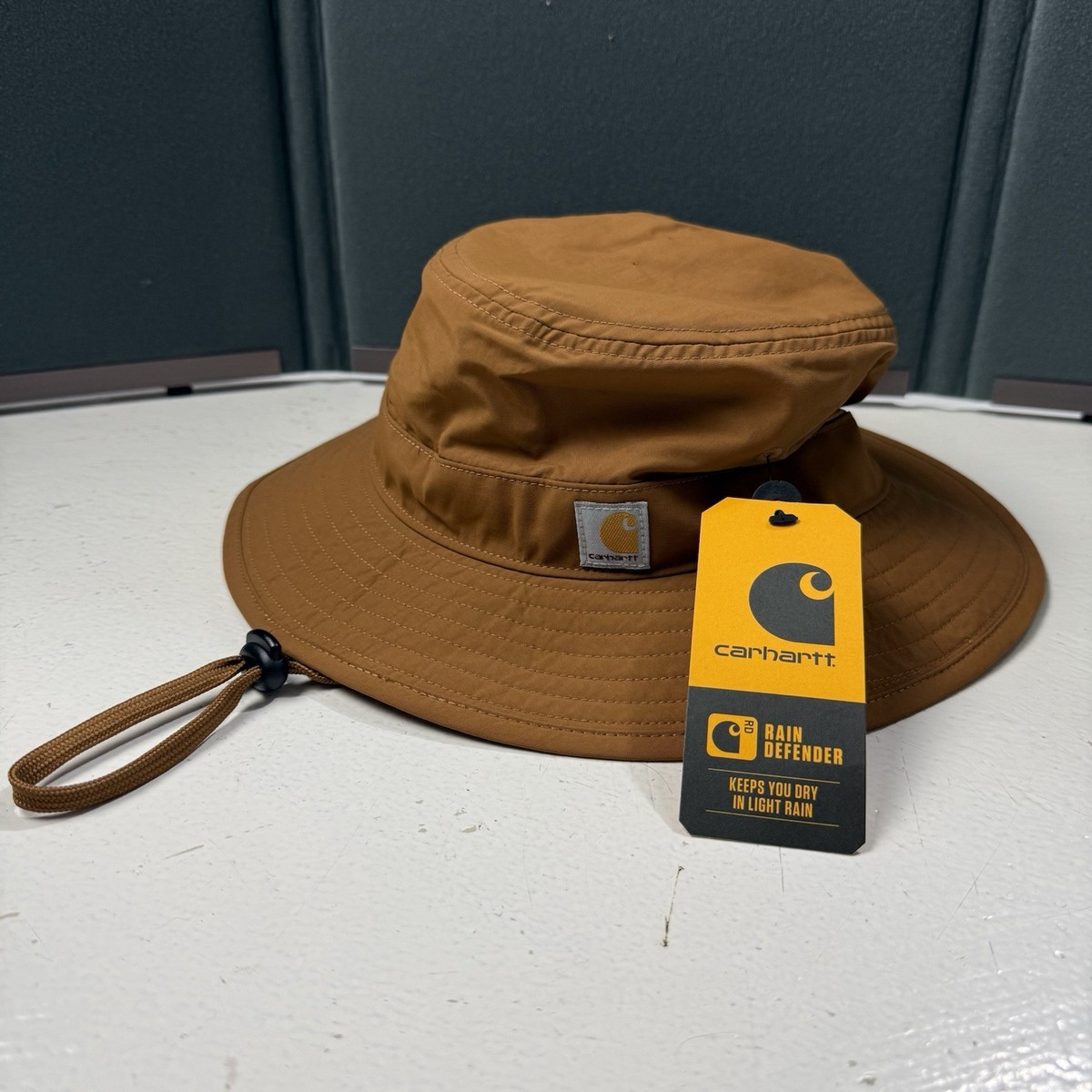 NWT Carhartt Brown Women S/M Bucket Hat Rain Defender Fishing