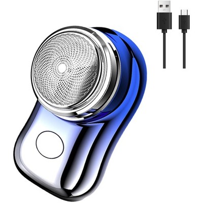 Mini Rasierer Herren Elektrisch Taserbar USB wiederaufladbar tragbar Blau Ras...