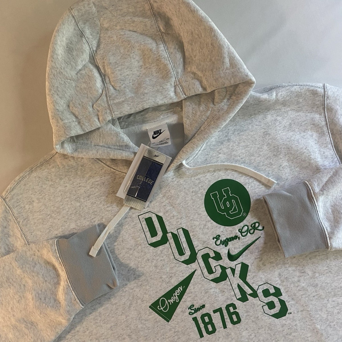 Nike Oregon Ducks Hoodie Mens 2XL Heather Retro College Logo 