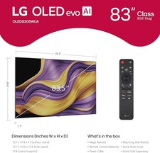 LG 83" G5 OLED evo AI 4K Smart TV 2025 Gallery Edition OLED83G5WUA