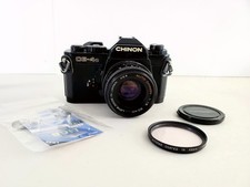   Top Mint  Chinon CE-4 35mm SLR Film Camera w/50mm F/1.9 Lens -Black -Tested 992