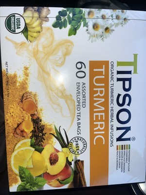  TIPSON Organic Ginger  Herbal Infusions, 60 assorted Enveloped Exp: 11/28 New