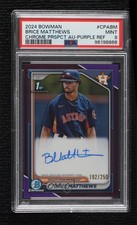 2024 Bowman Chrome Prospect Purple Refractor Brice Matthews PSA 9 MINT Auto ez6