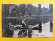 Old postcard 94 - Les BORDS de la MARNE La PÊCHE aux GOUJONS Boats minnow fishing