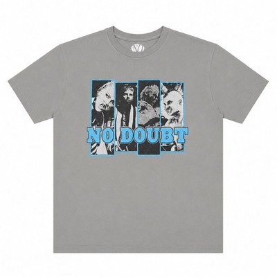 No Doubt Band Graphic T-Shirt Grey Blue Gwen Stefani Ska Punk Rock Tee