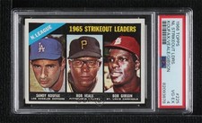 1966 Topps League Leaders Sandy Koufax Bob Veale Bob Gibson #225 PSA 4 HOF 1b4