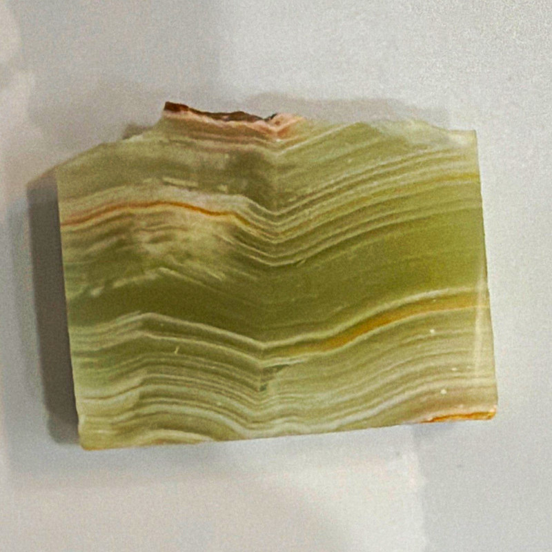 Polished Green Banded Onyx Slab Rough Stone Lapidary Specimen