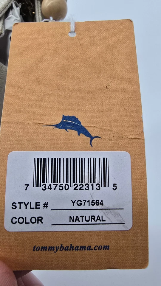 Tommy Bahama Mujer Pequeño Bandolera Cartera Madera Mango de Cuentas Cadena Correa Nuevo Foto 4 de 4