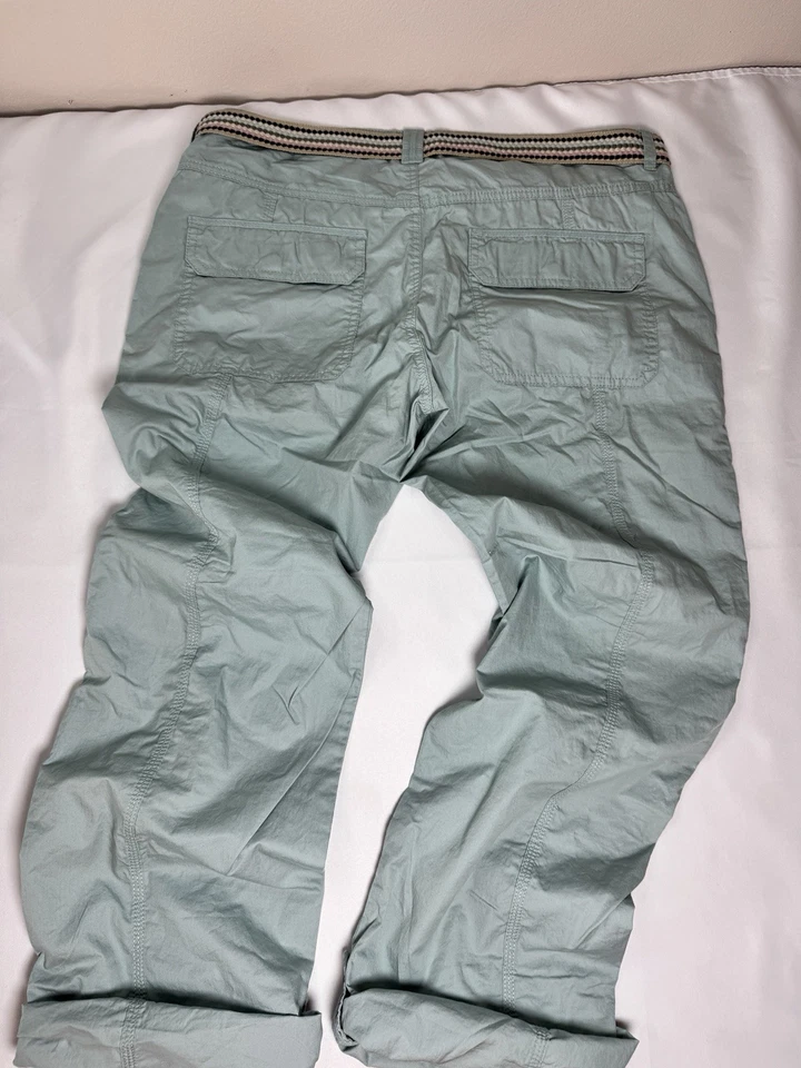 NUEVO sin pantalones ESPRIT EDC verde claro caqui algodón carga lengüetas enrollables talla 14 Foto 4 de 4