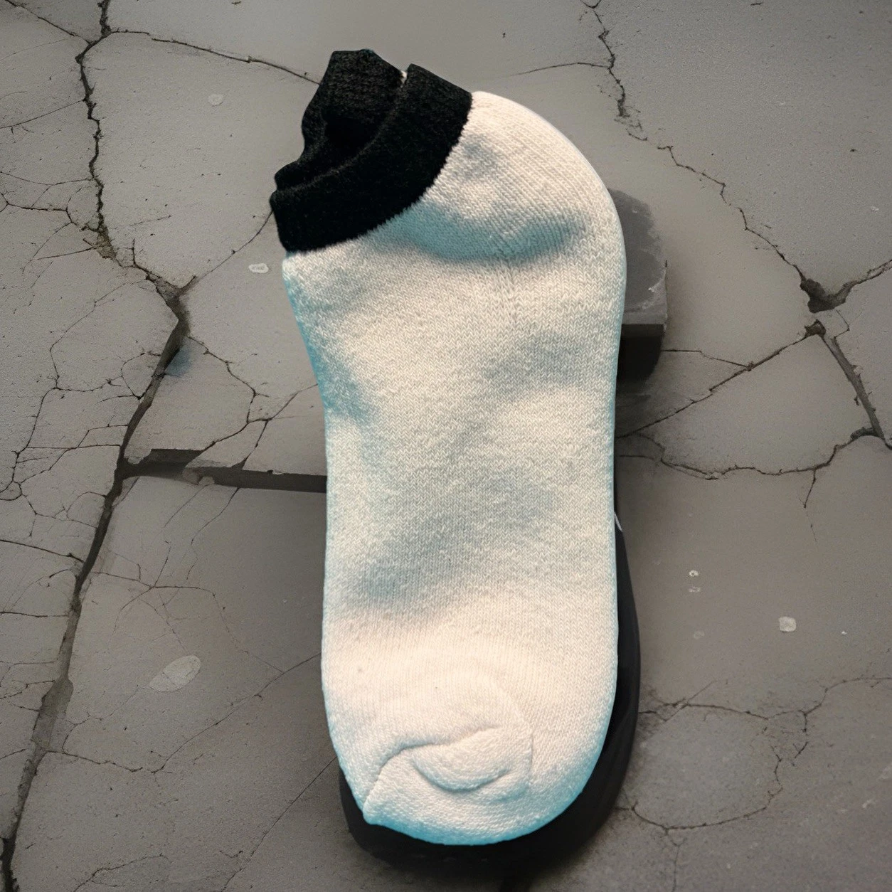 Unisex VTG Socks Low Cut Ankle Cotton Blend Size 9-11 NOS USA Made Black White