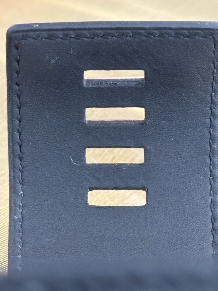 Hermes Paris schwarz Leder goldfarben Collier de Chien Armband 8" verstellbar. - Bild 4 von 4