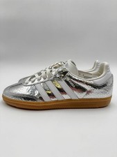 Adidas Women  s Samba OG Size 6.5 Cracked Leather/Silver JR0035 