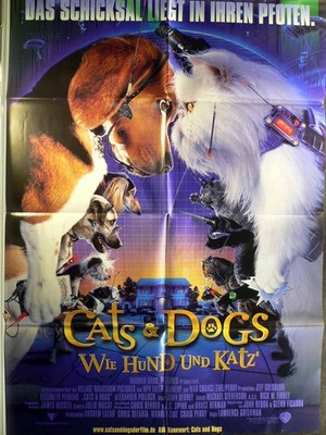 Cats + Dogs - Wie Hund und Katz - Jeff Goldblum - Filmposter A1 84x60cm gefaltet