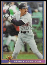 1991 Bowman Baseball - Silver Slugger - #383 Benny Santiago - Padres