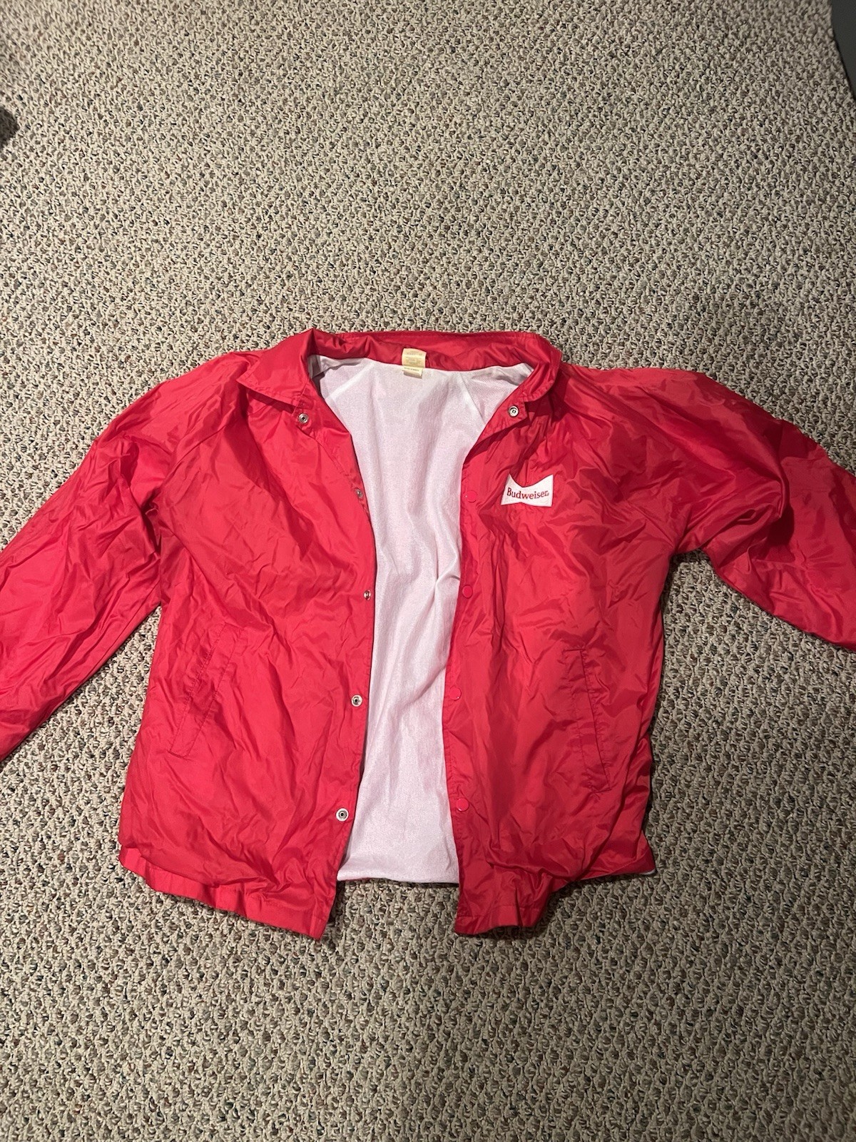 Budweiser Red Snap Button Jacket Men’s Vintage St… - image 1