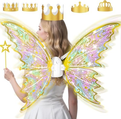 Fairy Wings For Girls, Light-up Electric Sparkling Wings For Cosplay, Party