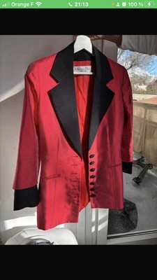 Vintage-schicke Blazerjacke Rot Schwarz Vintage-Christian Dior Selten