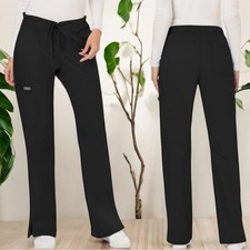 NEW Cherokee Workwear Drawstring Soft Stretch Black Scrub Pants Women's Size L