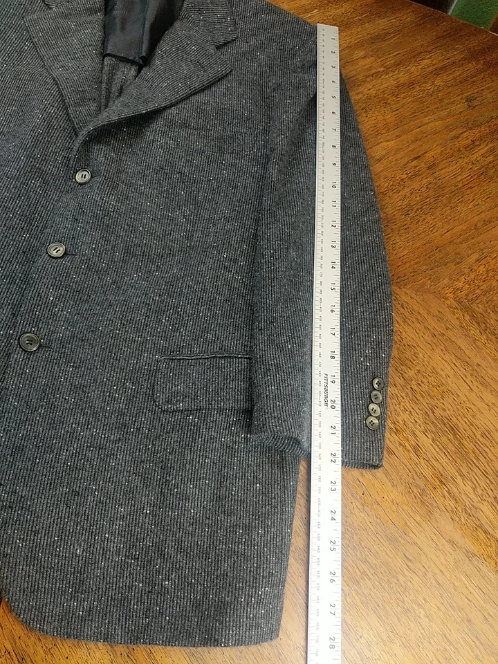 Abrigo Traje Brioni Talla 42R Italiano 100% Cachemira Gris Texturizado 3 Botones Blazer Foto 4 de 4