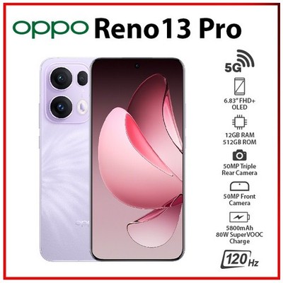 NEW OPPO Reno13 Pro 5G 12GB+512GB PURPLE Unlocked Dual SIM Android Mobile Phone