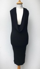 BY LAETITIA MEM Fine Knit Cowl Sleeveless Bodycon Jumper Dress - Black - Small