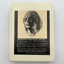 John Denver - I Want to Live - Restored 8 Track Tape - New Pad and Splice