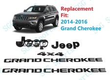 Gloss Black Front Rear Jeep 4x4 Door Grand Cherokee Emblems Badge 2014-2016 Gloss Black Front Rear Jeep 4x4 Door Grand Cherokee Emblems Badge 2014-2016