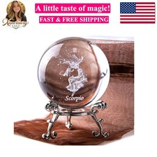 3D Laser Constellation Ball Crystal 60mm Paperweight Full Sphere Glass Fengsh...