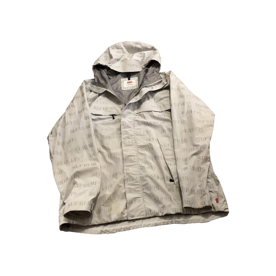 Supreme 3m Chaqueta Reflectante Chaqueta Blanca XL Cremallera Con Capucha Impermeable Costura Cintada Foto 2 de 4