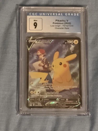 Pokémon TCG Pikachu V Lost Origin TG16/TG30 CGC 9 Mint