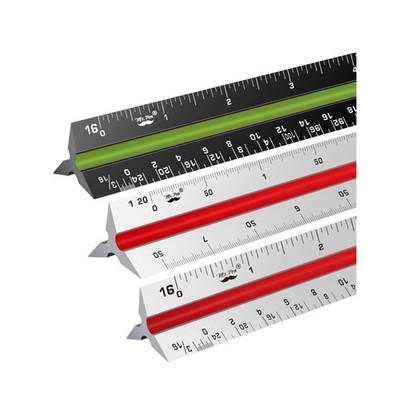 Architectural 12 Inch Engineer  Drafting Ruler Set - Imperial  Metric Scale f...