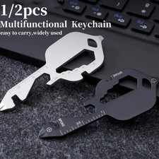 1/2Pcs Mini Multifunctional Keychain Stainless Steel Portable Key Shaped Multito