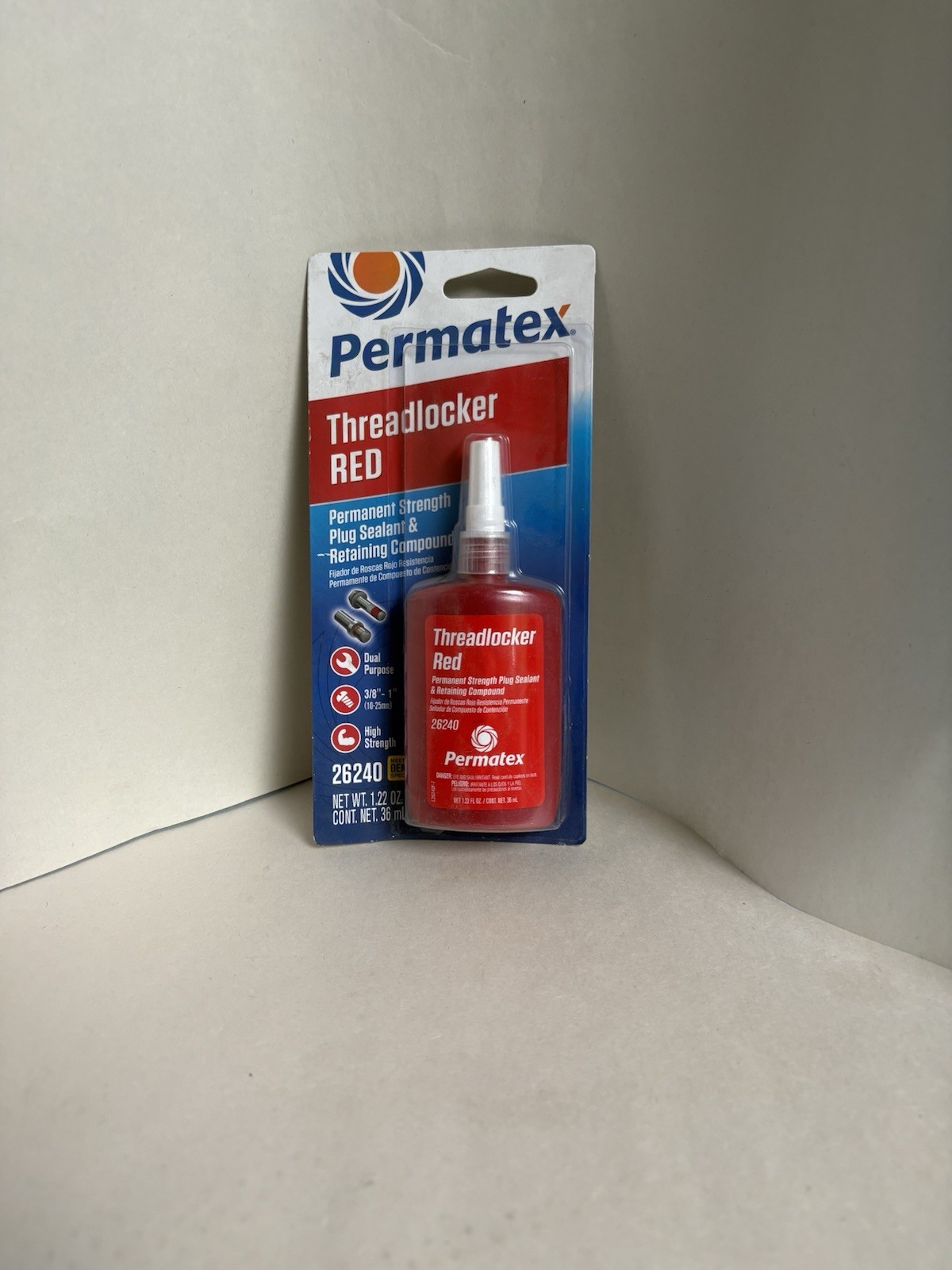 Permatex 26240 Permanent Strength Threadlocker Red, 36 ml Bottle