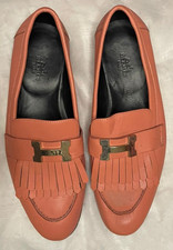 Authentic Hermes Royal Moccasins Loafer Lambskin Leather Women  s Shoes EU 36