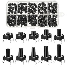 200 Pcs 6 x 6 mm Tactile Micro Momentary 4 Pins Push Button Switch