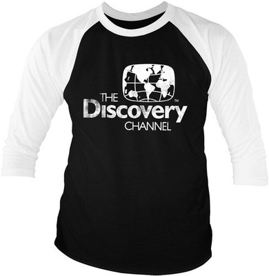 Discovery Channel Distressed Logo Baseball 3/4 Sleeve Tee DC-19-DC001-H81-13