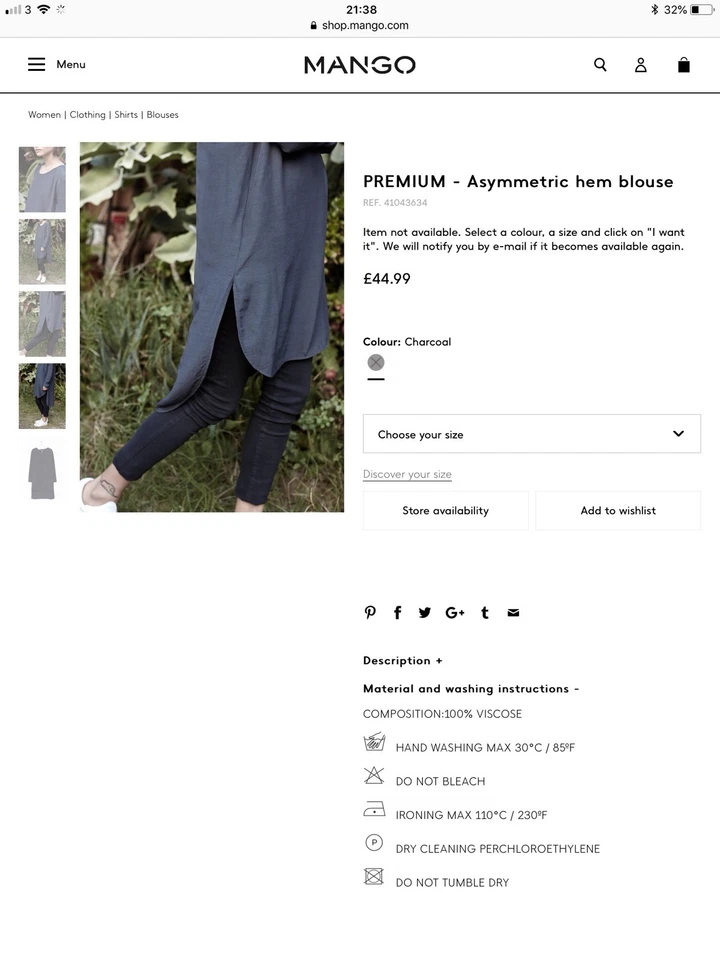 Women Mango Long Blouse In Size Small Rrp£44.99 - Image 4 of 4