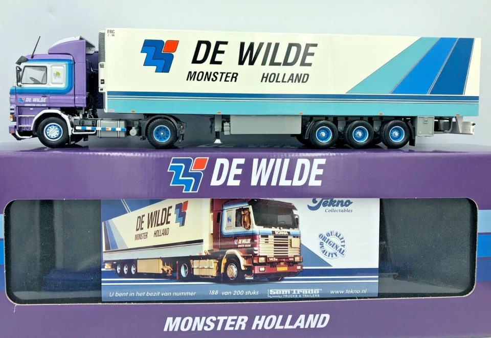 Tekno Scania 143 De Wilde Truck & Fridge Trailer 84749 Mint. Boxed. Cert. 1/50 - Image 2 of 4