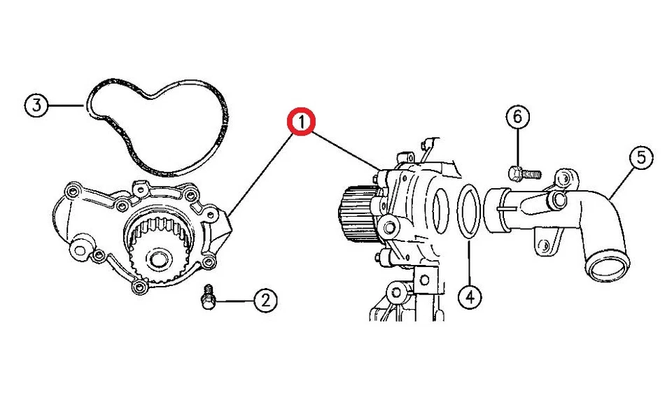 NUEVO MOPAR GENUINO OEM Motor Bomba de Agua Conjunto 04621489 4621489 42035 Foto 4 de 4