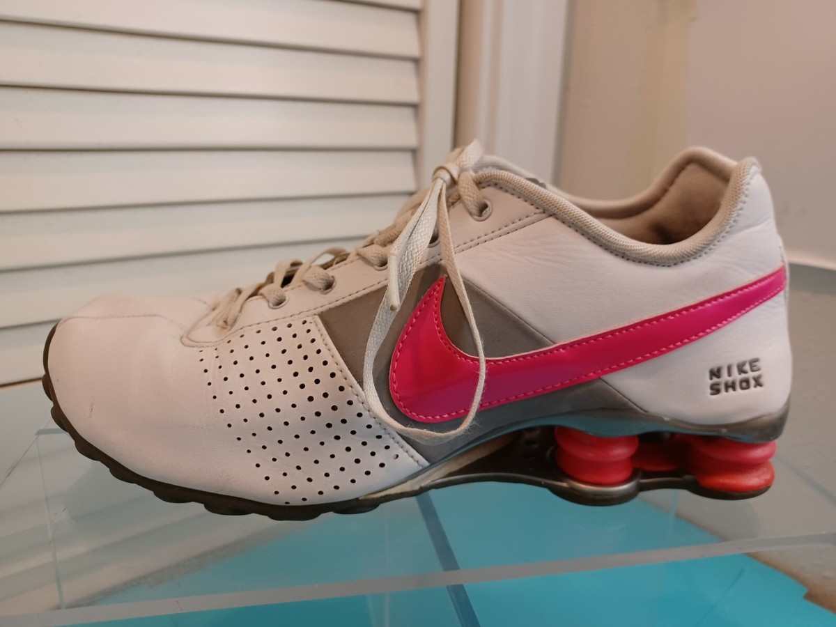 white leather nike shox womens