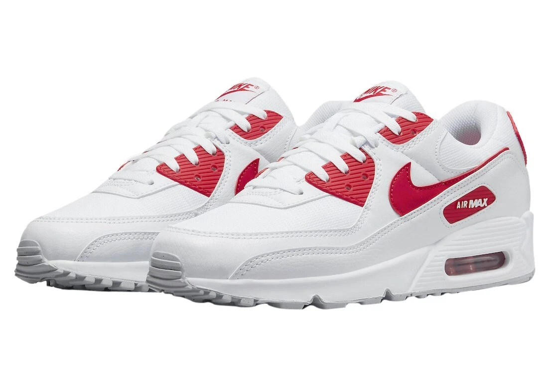 White nikes with red shop swoosh womens