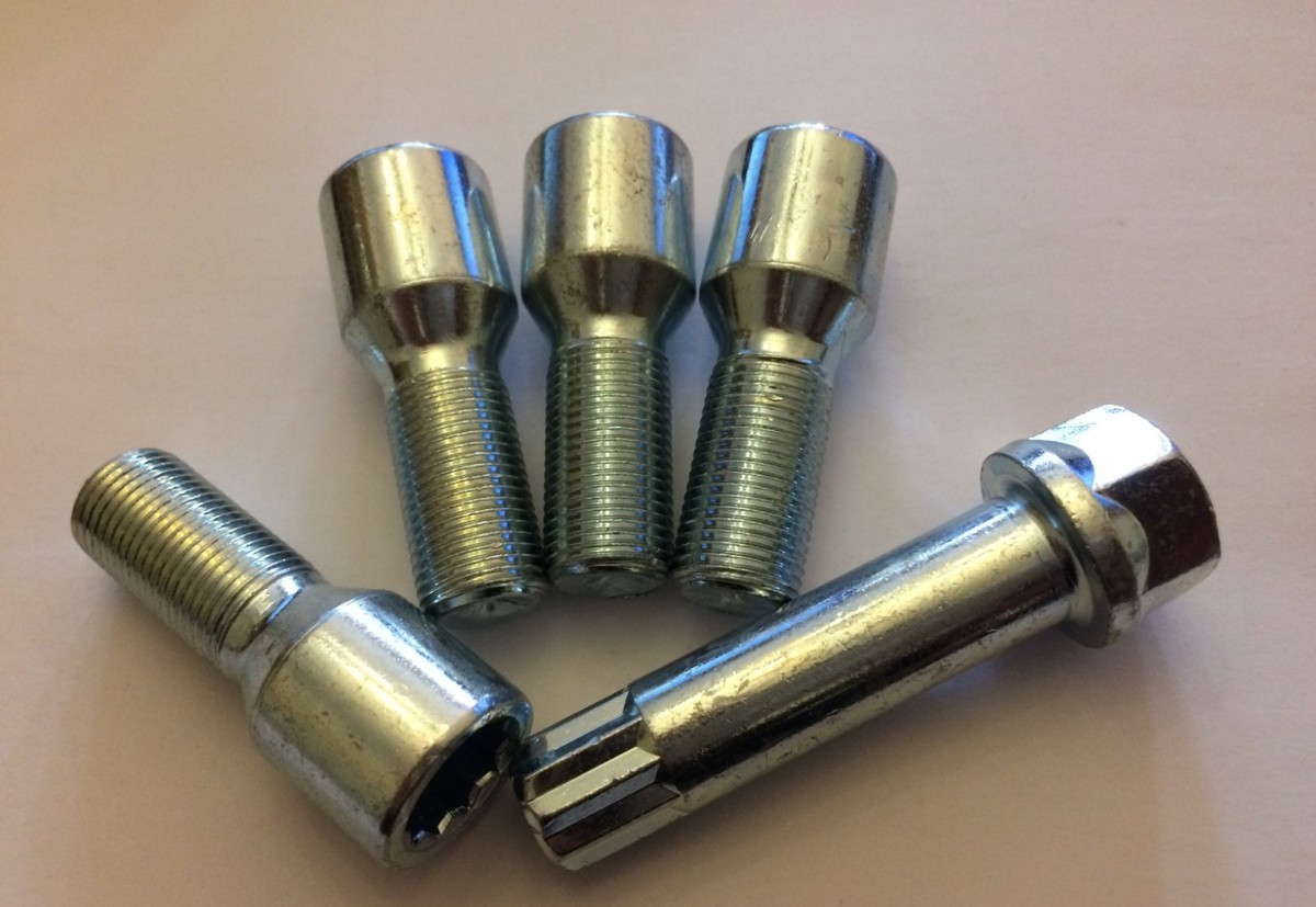 5 X M14X1.5 SILVER 60° ALLOY WHEEL BOLTS 25mm THREAD FOR MG 6 7 75 ZT
