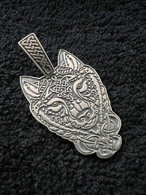 Wolf Anhänger 925 Sterling Silber   Keltisches Totem Amulett � Geist Tier Talisman