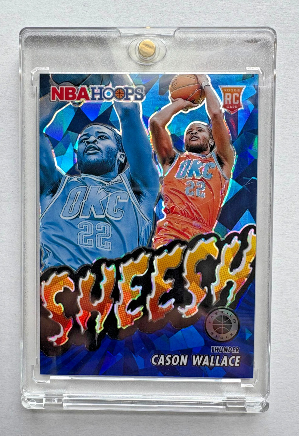 Cason Wallace 2023-24 Panini Hoops Premium No.3 Sheesh Blue Ice /99
